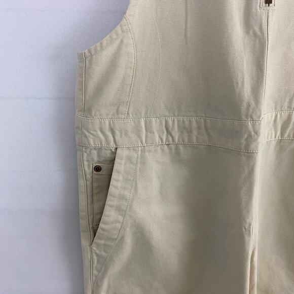Hurley Modernist Zip Painter Overalls Women S Cream Cotton Canvas Streetwear NWT - Picture 4 of 13